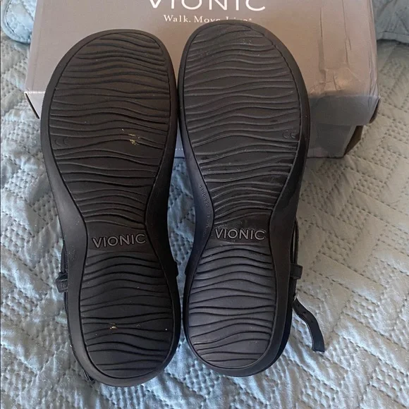 Vionic Black Sandals with Silver Accents - Picture 7 of 7